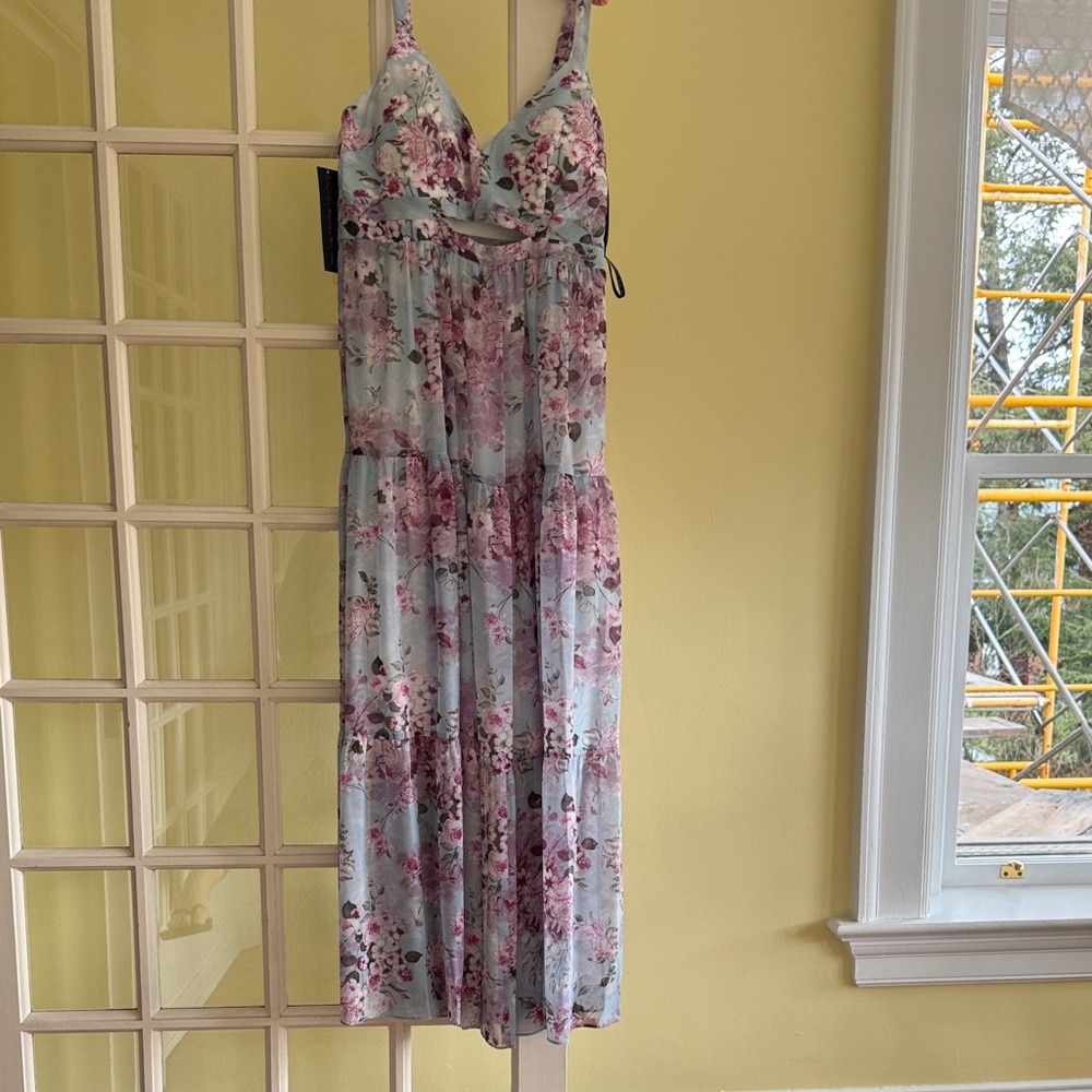 RACHEL Rachel Roy Floral Maxi Dress in Pink and White